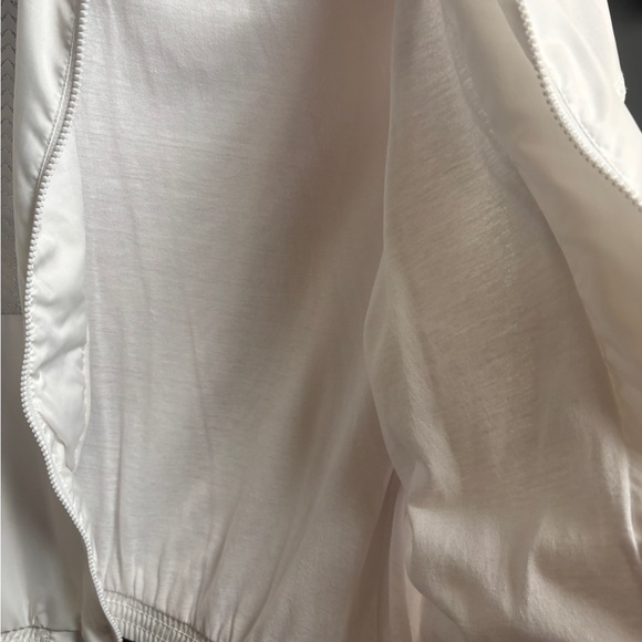 Vintage Retro Reebok Ivory Zip-Front Bomber Jacket with Textured Trim - Picture 7 of 11